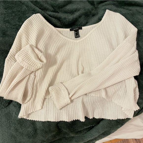 Forever 21 Sweaters - Forever 21 waffle knit cropped sweater